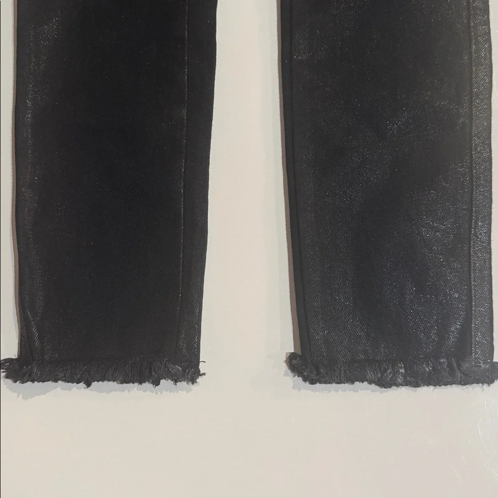 NWOT We The Free High Rise Coated Shimmering Black Denim